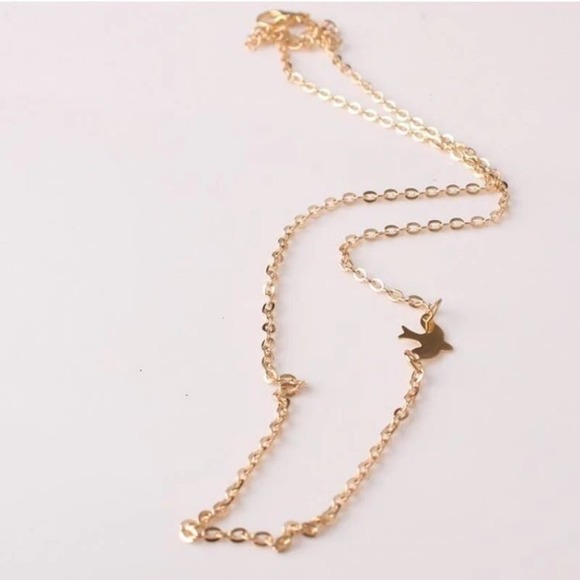 Petite Golden Off-Center Dove Necklace - Picture 3 of 8